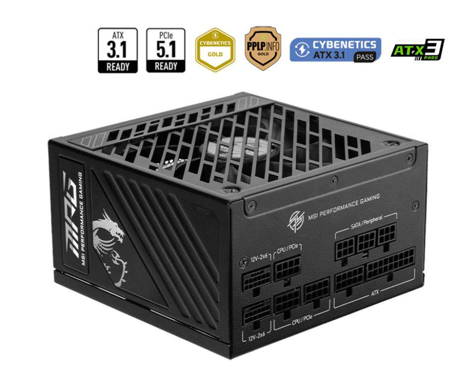 1000W MSI MPG A1000GS PCIE5 ATX 3.1 Gold Modular PSU