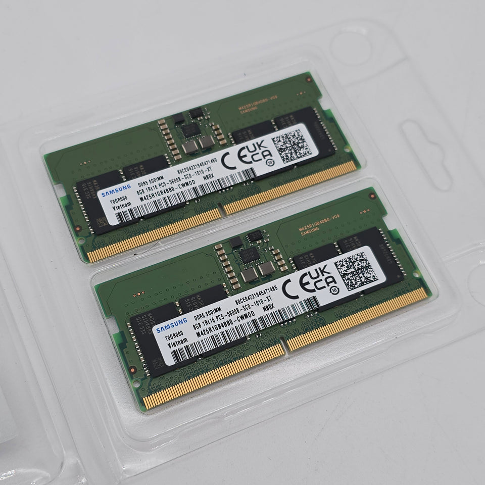 16GB DDR5 SODIMM RAM. Samsung 2x8GB Sticks. 5600MHz. Memory for Laptop