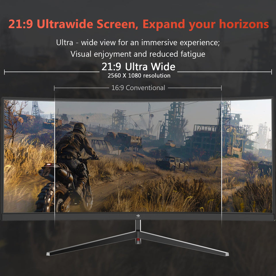 Z-EDGE 30 Ultrawide Curved Gaming Monitor 200Hz 1ms WFHD 21:9. Frameless LED Monitor. HDMI & DP. Universal Mount Compatible