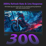 Z-EDGE 27 Inch 300Hz Curved Gaming Monitor. FHD 1080P VA Display. 1ms MPRT. AMD FreeSync. HDR Support. VESA Mount Compatible. Black