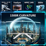 Z-EDGE UG27S 27 300Hz Cuved Gaming White Monitor