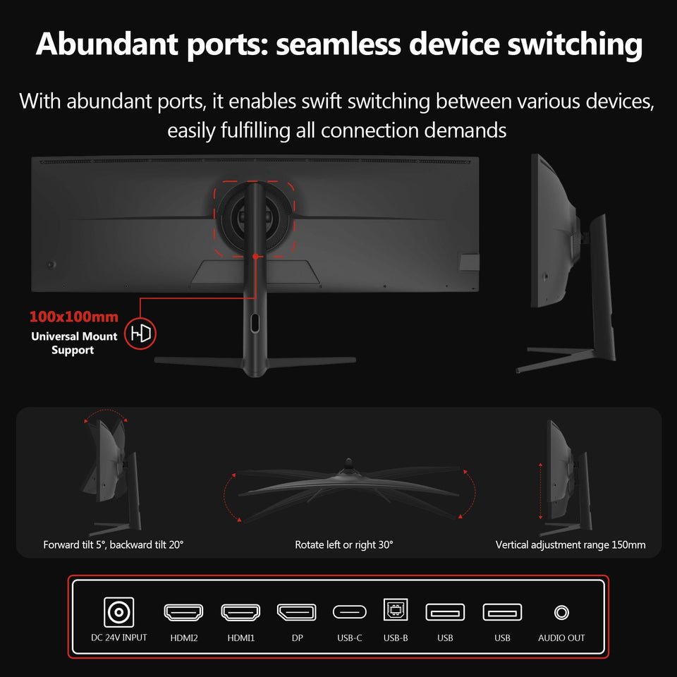 Z-EDGE UG49W 49 144Hz 32:9 DQHD IPS Curved Gaming Monitor