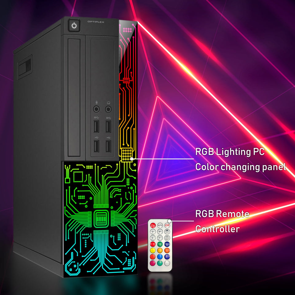 Dell OptiPlex Desktop Customized RGB Lights Computer with 22/24 Inch Monitor. Intel i7 Quad-Core Processor. 16GB RAM. 512GB -2TB SSD. Wi-Fi. Windows 10 - Refurbished