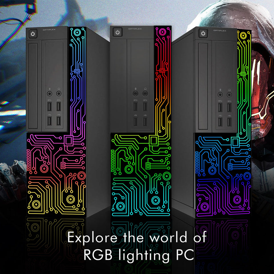 Dell OptiPlex Desktop Customized RGB Lights Computer with 22/24 Inch Monitor. Intel i5 Quad-Core Processor. 8GB -16GB RAM. 256 -2TB SSD. Wi-Fi. Windows 10 - Refurbished