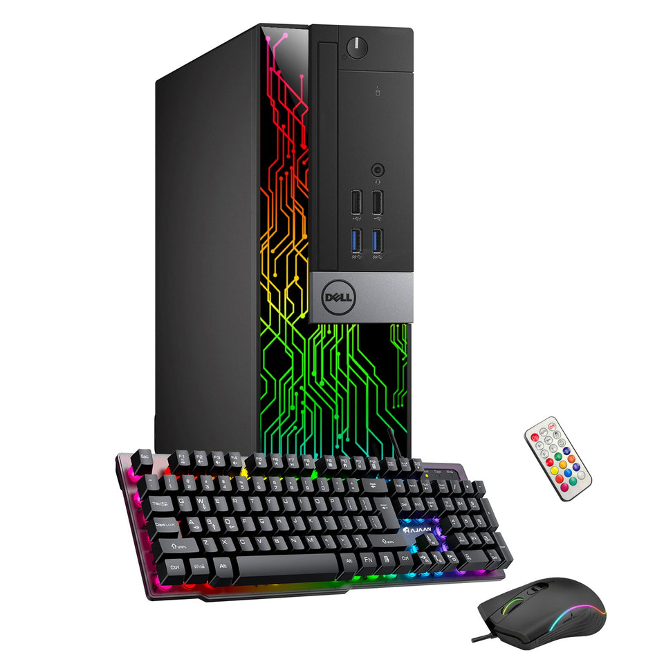 Dell Optiplex RGB Desktop Computer PC. Intel Hexa-Core i5-8500 up to 4.10 GHz. 16GB DDR4 RAM. 1 TB NVMe SSD. Dual Monitor Support. Windows 11 Pro. WiFi +Bluetooth  - Refurbished