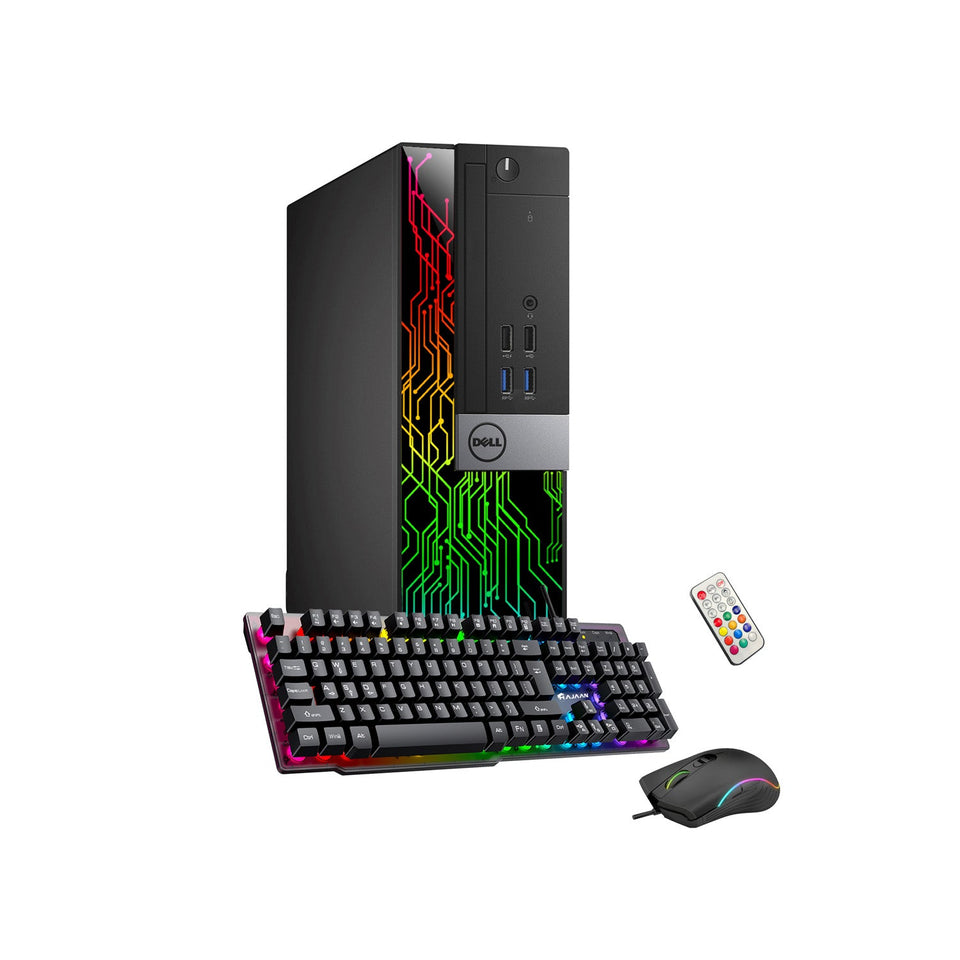 Dell Optiplex RGB Desktop Computer PC. Intel Hexa-Core i5-8500 up to 4.10 GHz. 16GB DDR4 RAM. 1 TB NVMe SSD. Dual Monitor Support. Windows 11 Pro. WiFi +Bluetooth  - Refurbished