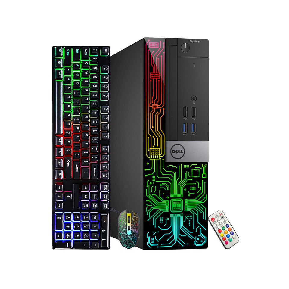 Dell Optiplex RGB Desktop Computer PC. Intel Hexa-Core i5-8500 up to 4.10 GHz. 32GB DDR4 RAM. 1TB NVMe SSD. Dual Monitor Support. Windows 11 Pro. WiFi + Bluetooth - Refurbished