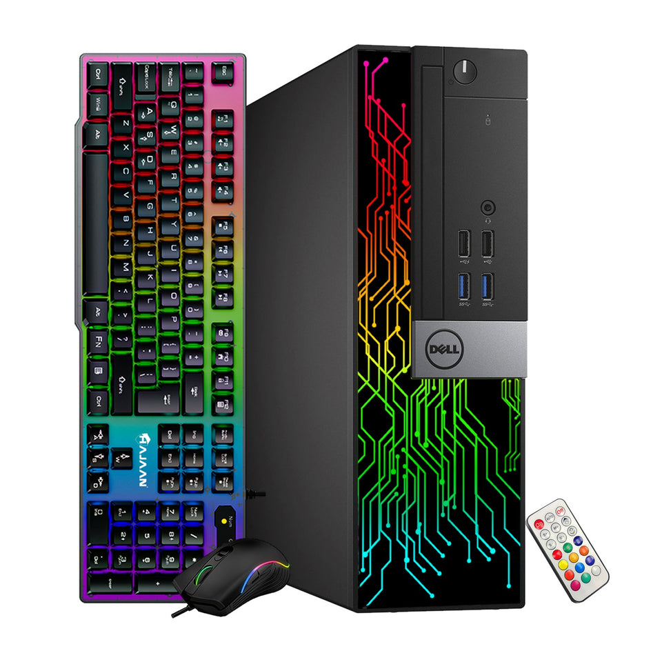 Dell OptiPlex 5060 RGB Desktop Computer - R5 340X / R5 430 /  GT 730 | Intel i5-8500 Six Core (4.1GHz Turbo) | 16GB DDR4 RAM | 512GB SSD | WiFi + Bluetooth | Windows 11 Pro - Refurbished