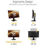 ASUS TUF 27Inch HDR10 Gaming Monitor - WQHD (2560 x 1440). IPS. 165Hz. 1ms. Extreme Low Motion Blur. Speaker. G-SYNC Compatible. VESA Mountable. DisplayPort. HDMI VG27AQ