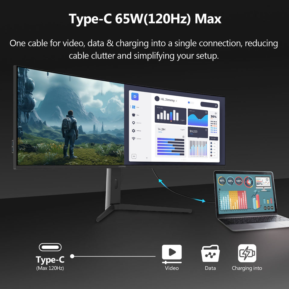 Z-EDGE UG49W 49 144Hz 32:9 DQHD IPS Curved Gaming Monitor