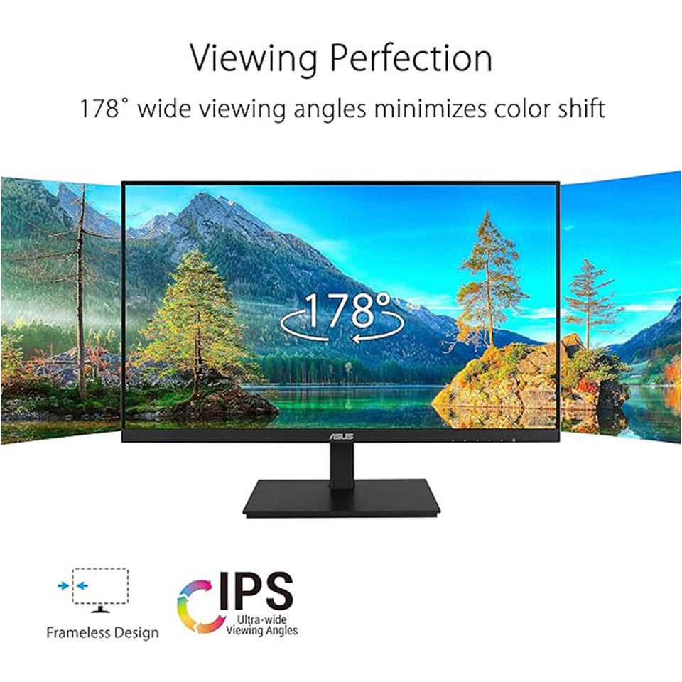 ASUS 24 Inch IPS Full HD(1920 x 1080) monitor 75Hz Refresh Rate Adaptive-Sync. Flicker Free. Speakers. VESA. HDMI. DisplayPort. VGA. Height Adjustable (VA24DQSB)