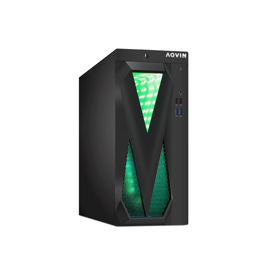 Gaming Desktop AQVIN Computer Tower PC. Intel Core i7 - 6th/ 7th CPU.  32GB DDR4 RAM. 1TB SSD Storage. RX 550/GTX1630/1050Ti/1650. Windows 10 Pro. RGB Keyboard and Mouse - Refurbished