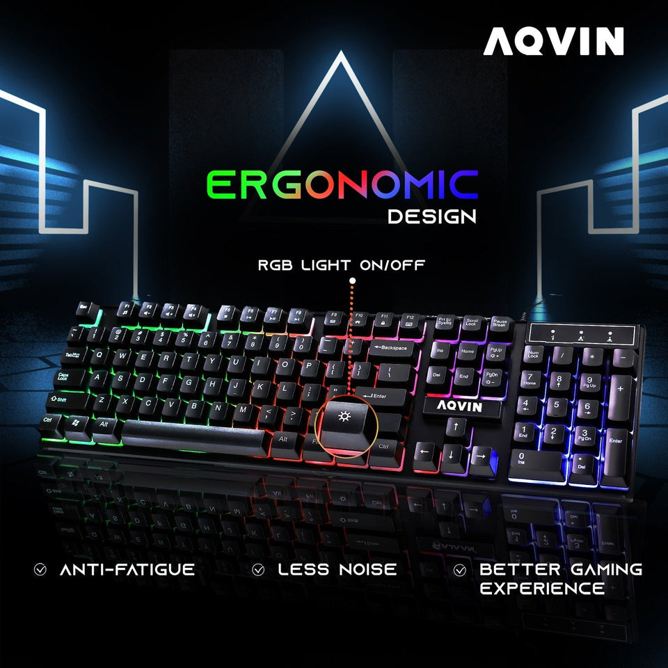 Gaming Desktop AQVIN Computer Tower PC. Intel Core i7 - 6th/ 7th CPU.  32GB DDR4 RAM. 1TB SSD Storage. RX 550/GTX1630/1050Ti/1650. Windows 10 Pro. RGB Keyboard and Mouse - Refurbished