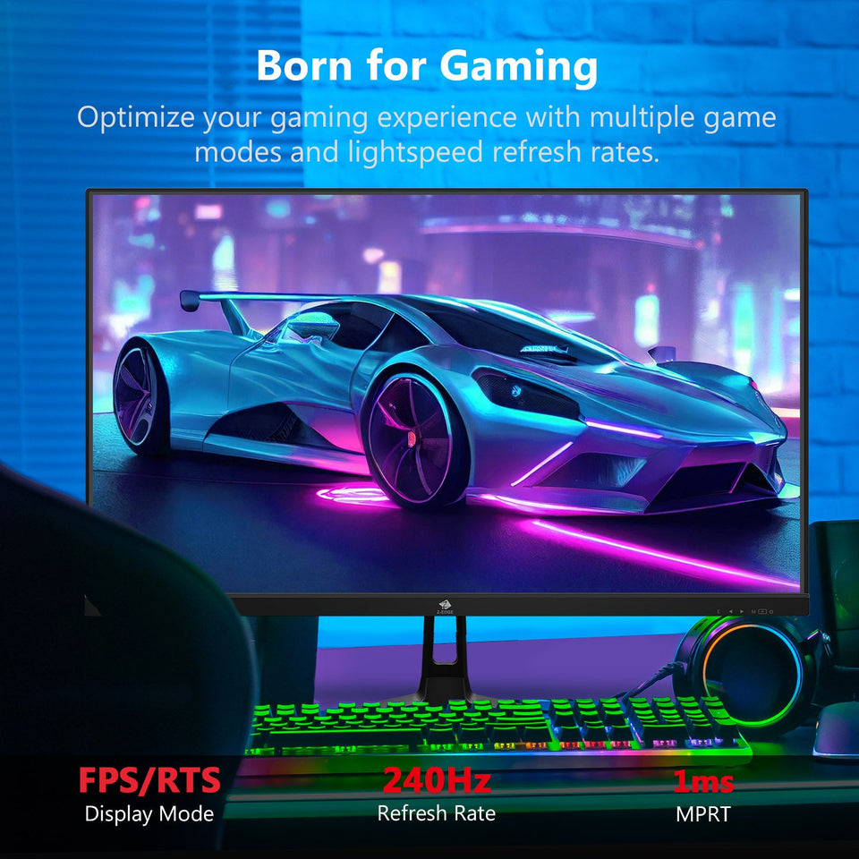 Z-EDGE 27 Inch 240Hz Gaming Monitor 1ms 1920x1080 IPS LED Gaming Monitor. Premium DP HDMI
