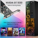AXOII Electra Gaming Desktop PC. Intel Core i7 Processor. Graphics Card - AMD RX 550 / GT1030. 16GB DDR4 RAM. 512GB - 1TB NVMe SSD. 24/27 Inch FHD Monitor. Bluetooth - Windows 11 Pro
