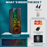 AXOII Electra Gaming Desktop PC. Intel Core i7 Processor. Graphics Card - AMD RX 550 / GT1030. 16GB DDR4 RAM. 512GB - 1TB NVMe SSD. 24/27 Inch FHD Monitor. Bluetooth - Windows 11 Pro