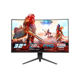 HAJAAN 32 Inch FHD 1080p Curved Gaming Monitor with RGB Lighting 200Hz Refresh Rate with VA Display. Built-in Speakers. Tilt Adjustment. Wall Mountable 2x HDMI. DP (X3223C) - Black
