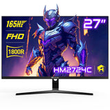 HAJAAN 27 Inch FHD Curved Gaming Monitor with RGB Backlight 165Hz Refresh Rate | VA Panel. Wall Mountable | HDMI. DP. USB (HM2724C)