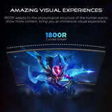 HAJAAN 27 Inch FHD Curved Gaming Monitor with RGB Backlight 165Hz Refresh Rate | VA Panel. Wall Mountable | HDMI. DP. USB (HM2724C)