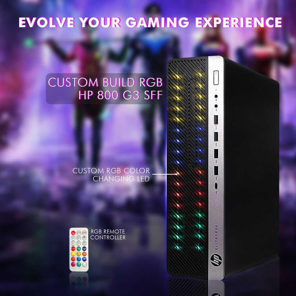 HP EliteDesk RGB Computer Desktop PC. Intel Core i5-6500. 16GB RAM. 512GB NVME SSD. 1TB HDD. Gaming Keyboard & Mouse. WiFi+ Bluetooth. Windows 10 Pro -Refurbished