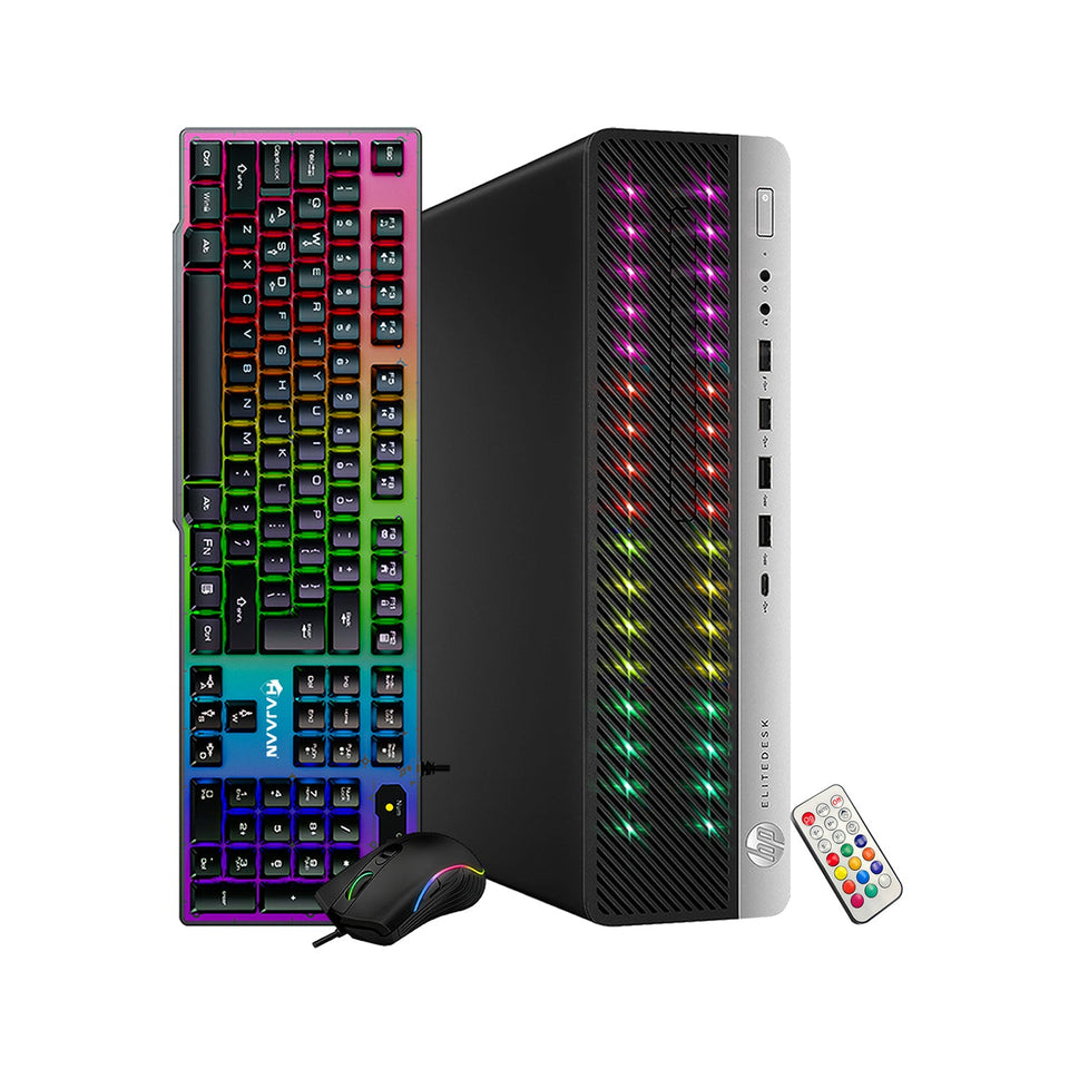 HP EliteDesk RGB Computer Desktop PC. Intel Core i7-6700. 16GB RAM. 512GB NVME SSD. 1TB HDD. Gaming Keyboard & Mouse. WiFi+ Bluetooth. Windows 10 Pro -Refurbished