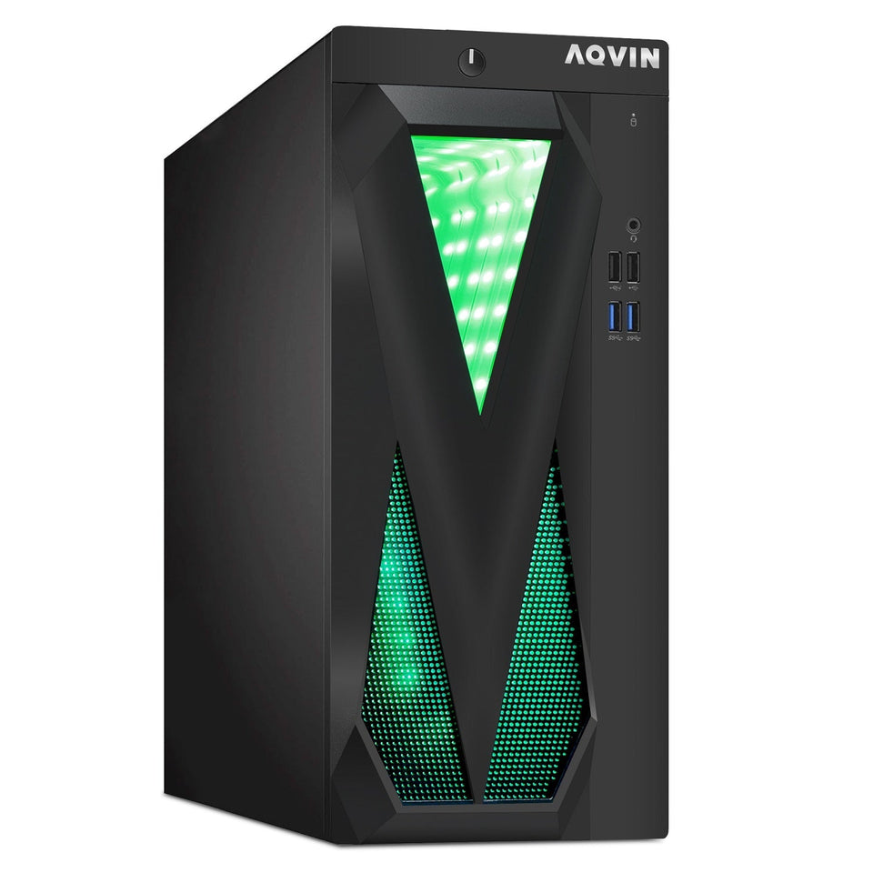 AQVIN Tower Desktop Computer Windows 11 Pro Gaming PC. 27-inch Curved Gaming Monitor. Intel Core i5 - i7 8th Gen CPU.  32GB DDR4 RAM. 1TB SSD. RX 550/GTX1630/1050Ti/1650 HDMI. WIFI - Refurbished