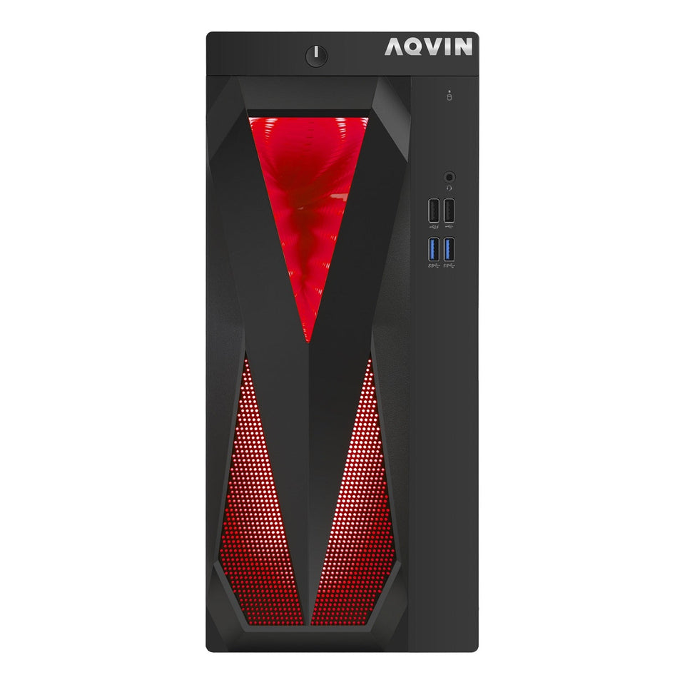 AQVIN Gaming Desktop Computer Tower PC. Intel Core i5 - i7 8th Gen CPU.  32GB DDR4 RAM. 1TB SSD Storage. RX 550/GTX1630/1050Ti/1650. Windows 11 Pro. RGB Keyboard and Mouse - Refurbished