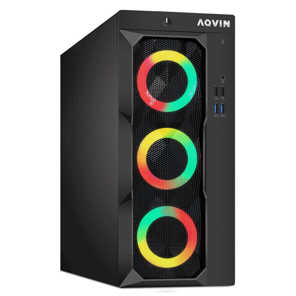 AQVIN Tower Desktop Computer Windows 11 Pro Gaming PC. 27-inch Curved Gaming Monitor. Intel Core i5 - i7 8th Gen CPU.  32GB DDR4 RAM. 1TB SSD. RX 550/GTX1630/1050Ti/1650 HDMI. WIFI - Refurbished