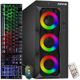 Gaming Desktop AQVIN Computer Tower PC. Intel Core i7 - 6th/ 7th CPU.  32GB DDR4 RAM. 1TB SSD Storage. RX 550/GTX1630/1050Ti/1650. Windows 10 Pro. RGB Keyboard and Mouse - Refurbished