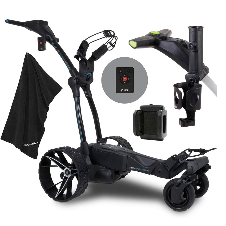 MGI Ai Navigator GPS+ Electric Golf Push Cart with Remote Control (36-Hole Battery)