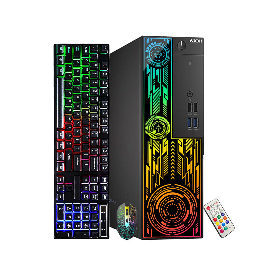 AXOII ELECTRA RGB Gaming Desktop Computer PC. Intel Core I7 - 6700 Up to 4.0GHz Processor. Graphics Card - RX 550 / GT 1030. 16GB - 32GB DDR3L RAM. 512GB - 1TB SSD. Wi-Fi. Bluetooth - Windows 11 Pro
