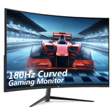 Refurbished: Z-EDGE 24 Inch Curved Gaming Monitor 180Hz 1ms Full HD 1080P HDMI & DP Port Support Universal Wall Mount