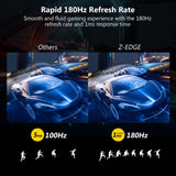 Refurbished: Z-EDGE 24 Inch Curved Gaming Monitor 180Hz 1ms Full HD 1080P HDMI & DP Port Support Universal Wall Mount