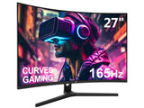 Z-Edge 27 inch Curved Gaming Monitor. FHD 1080P Gaming Monitor 165Hz VA 1ms 1500R Curved Monitor with Frameless LED. AMD Freesync Premium. 1x Display Port 1.4. 2X HDMI 2.0