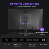 Z-EDGE 27 Inch 300Hz Curved Gaming Monitor. FHD 1080P VA Display. 1ms MPRT. AMD FreeSync. HDR Support. VESA Mount Compatible. Black