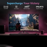 Z-EDGE 27 Curved Gaming Monitor 280Hz 1ms 1920x1080 16:9 Frameless. With DP & HDMI Port