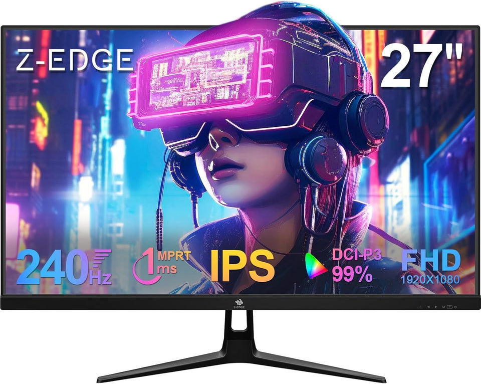 Z-EDGE 27-inch Gaming Monitor 1920x1080 IPS 240Hz Gaming Monitor 1ms Frameless LED. UG27PJ DP HDMI