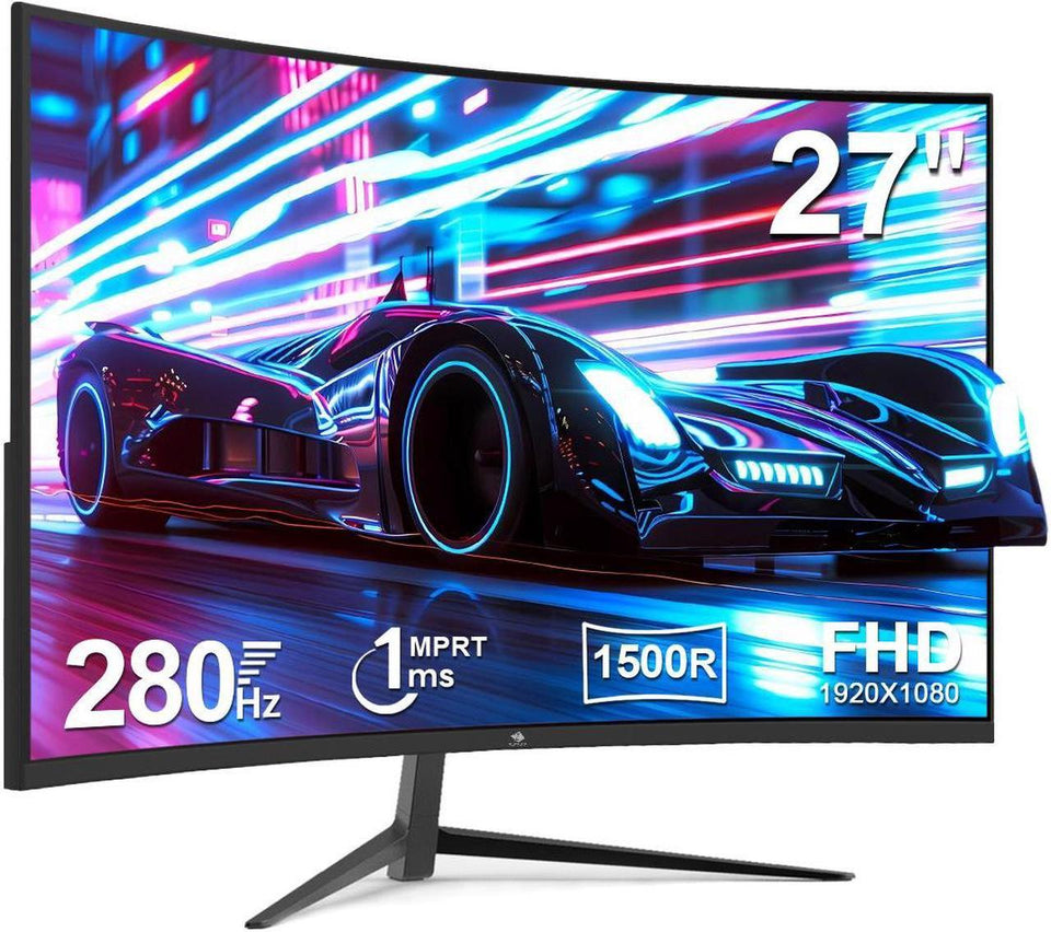 Z-EDGE 27 inch 1080P Full HD 1920 x 1080 280 Hz 1 ms Curved Gaming Monitor. HDMI x 2. DP x 2. Support Universal Mount