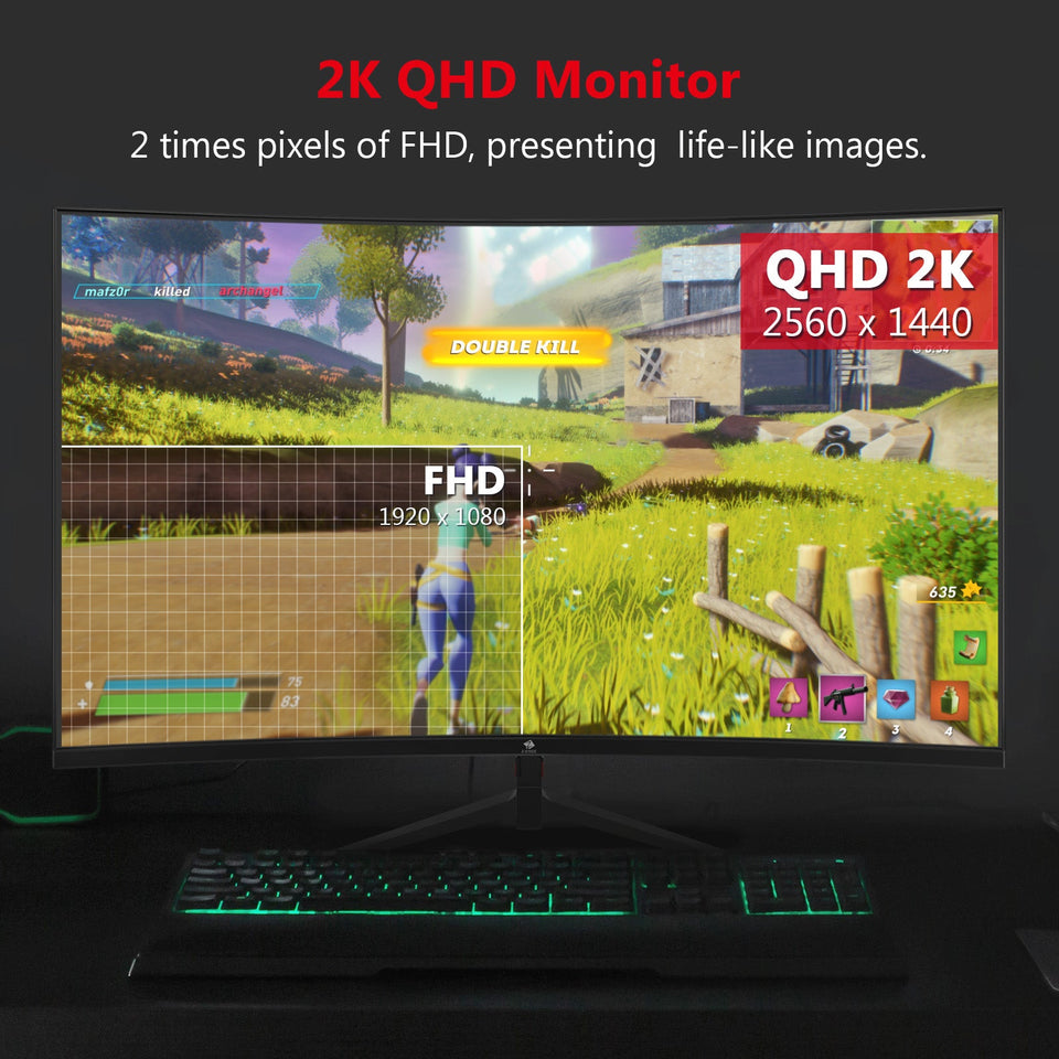 Z-EDGE 27 2K QHD 2560x1440. 165Hz (DP). 1ms Curved Gaming Monitor. 144Hz (HDMI). HDR10. . 2x HDMI 2.0. 2x DP 1.2. Eye-Care Technology