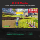 Z-EDGE 27 Inch QHD Curved Gaming Monitor 165Hz(DP) 144Hz(HDMI) 1ms 2K Resolution 2560x1440 Frameless LED Gaming Monitor. HDMI DP. Support Wall Mount