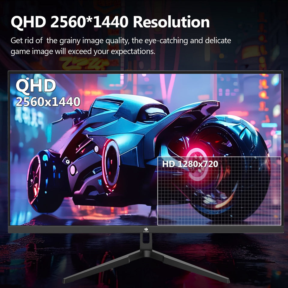 27 inch Gaming Monitor 144Hz 1ms. QHD 2560 x 1440 2K. Z-Edge UG27QF IPS Black Computer Monitor. HDR. Eye Care. HDMI x 2. DP x 2