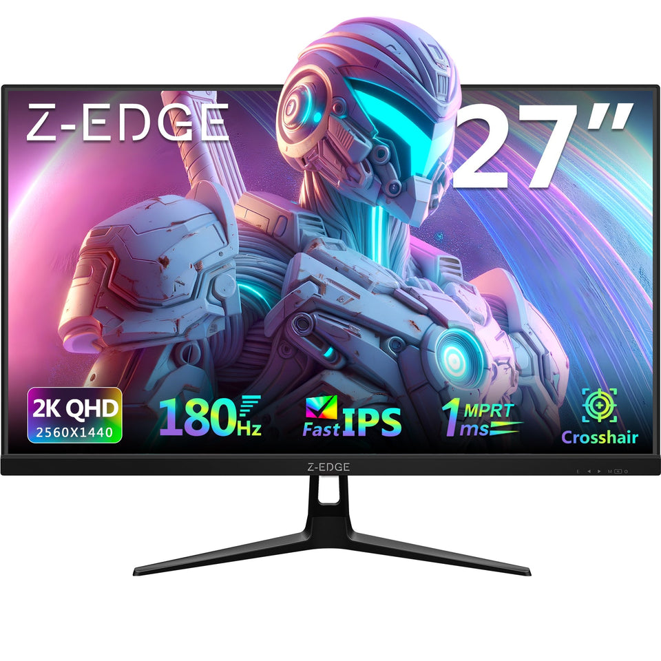 Z-EDGE 27 inch 2K 2560 x 1440 QHD 180Hz 1ms IPS Gaming Monitor. HDR10. 2 x HDMI 2.0. 2 x DP 1.4. Support Universal Mount