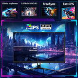 27 inch Gaming Monitor 144Hz 1ms. QHD 2560 x 1440 2K. Z-Edge UG27QF IPS Black Computer Monitor. HDR. Eye Care. HDMI x 2. DP x 2