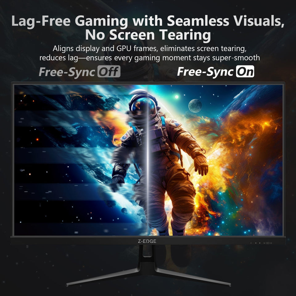 Z-EDGE 27 Inch 180Hz Curved Gaming Monitor. QHD 1440P Fast IPS Display. 1ms MPRT. AMD FreeSync. HDR Support. VESA Mount Compatible