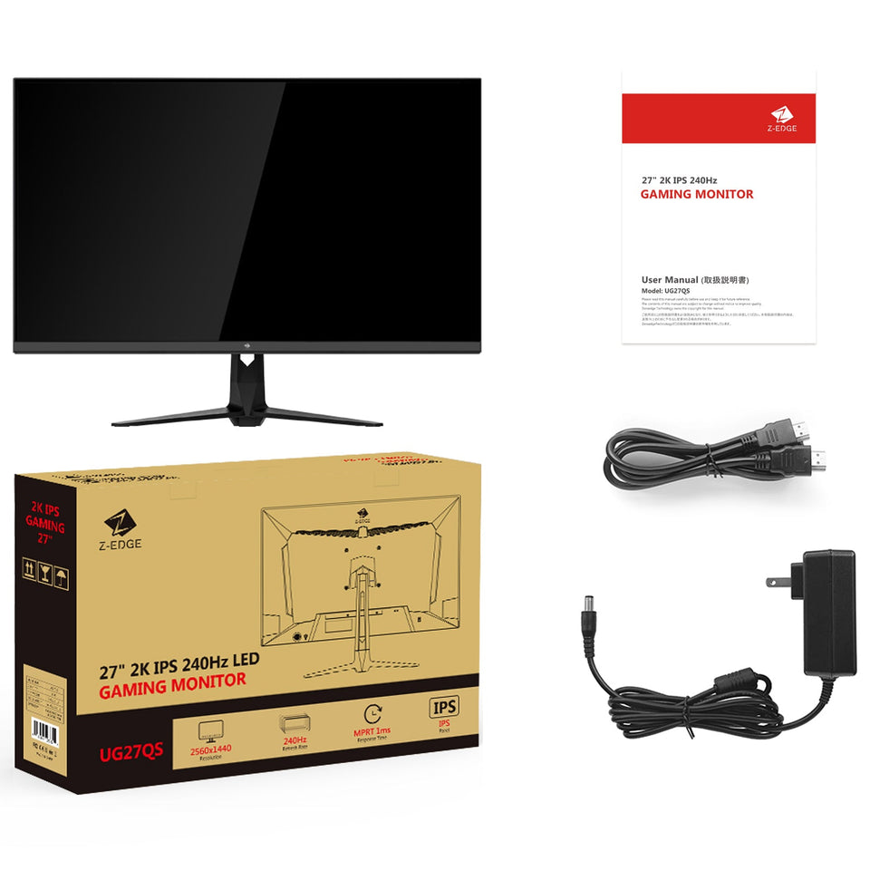 Z-EDGE 27 240Hz 2K IPS Gaming Monitor. QHD(2560x1440)   Freesync. HDMl x2. DisplayPort x2