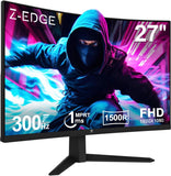 Z-EDGE 27 inch Curved Gaming Monitor 300Hz Monitor. 1ms 16:9 FHD 1080P Frameless Curved Monitor. UG27S Eye Care. 2×DP. 2×HDMI