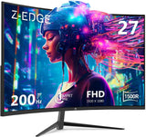 Z-EDGE 27 inch Gaming Monitor 200Hz 1ms FHD (1920x1080p) Computer Monitor. 99% sRGB HDR10 HDMI & DP Port. Wall Mount