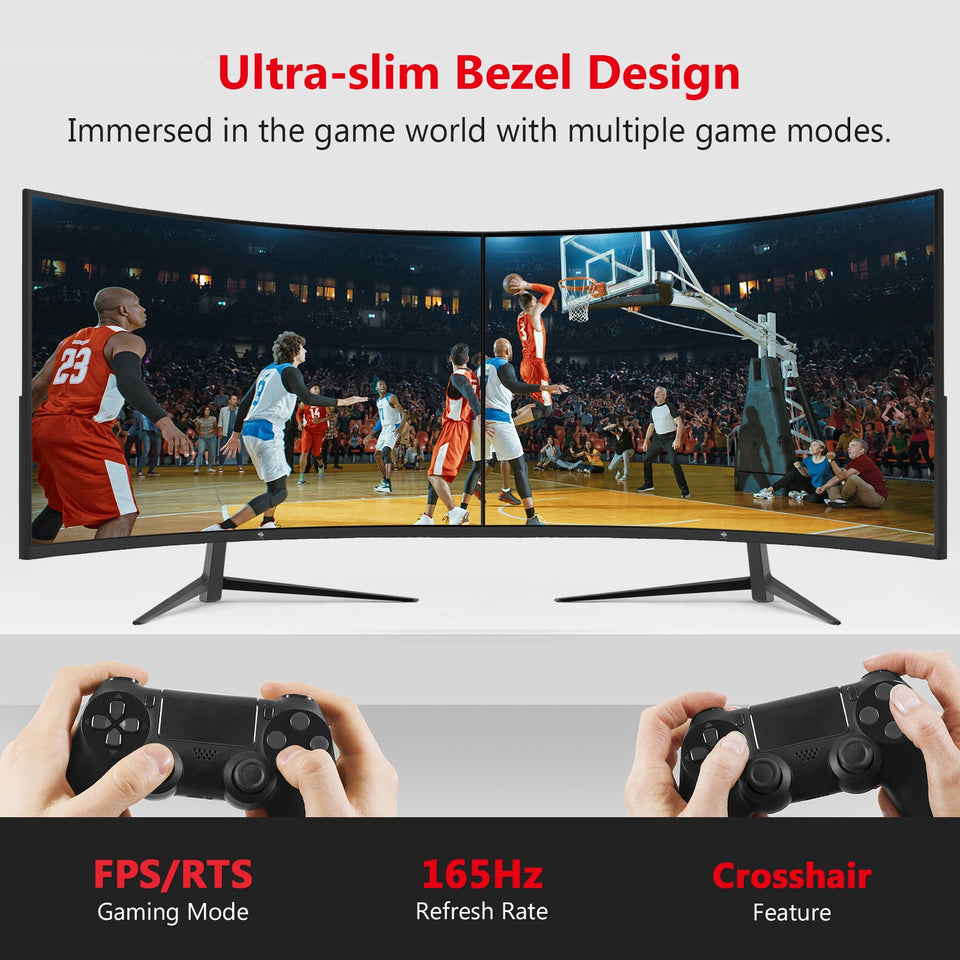 Z-EDGE 32 inch Curved Gaming Monitor. 16:9 QHD 2K 2560x1440 170/144Hz 1ms Frameless LED Gaming Monitor. DP HDMI