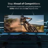 Z-EDGE UG34 34 Ultrawide 2K Curved Gaming Monitor with 165Hz Refresh Rate. 21:9 Aspect Ratio. 1ms MPRT. 3440x1440 Resolution. 1500R Curvature. VA Panel. 178 Viewing Angles. AMD Freesync