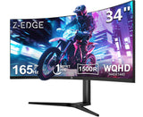 Z-EDGE UG34 34  165Hz QHD Ultrawide Curved Gaming Monitor Adjustable Stand